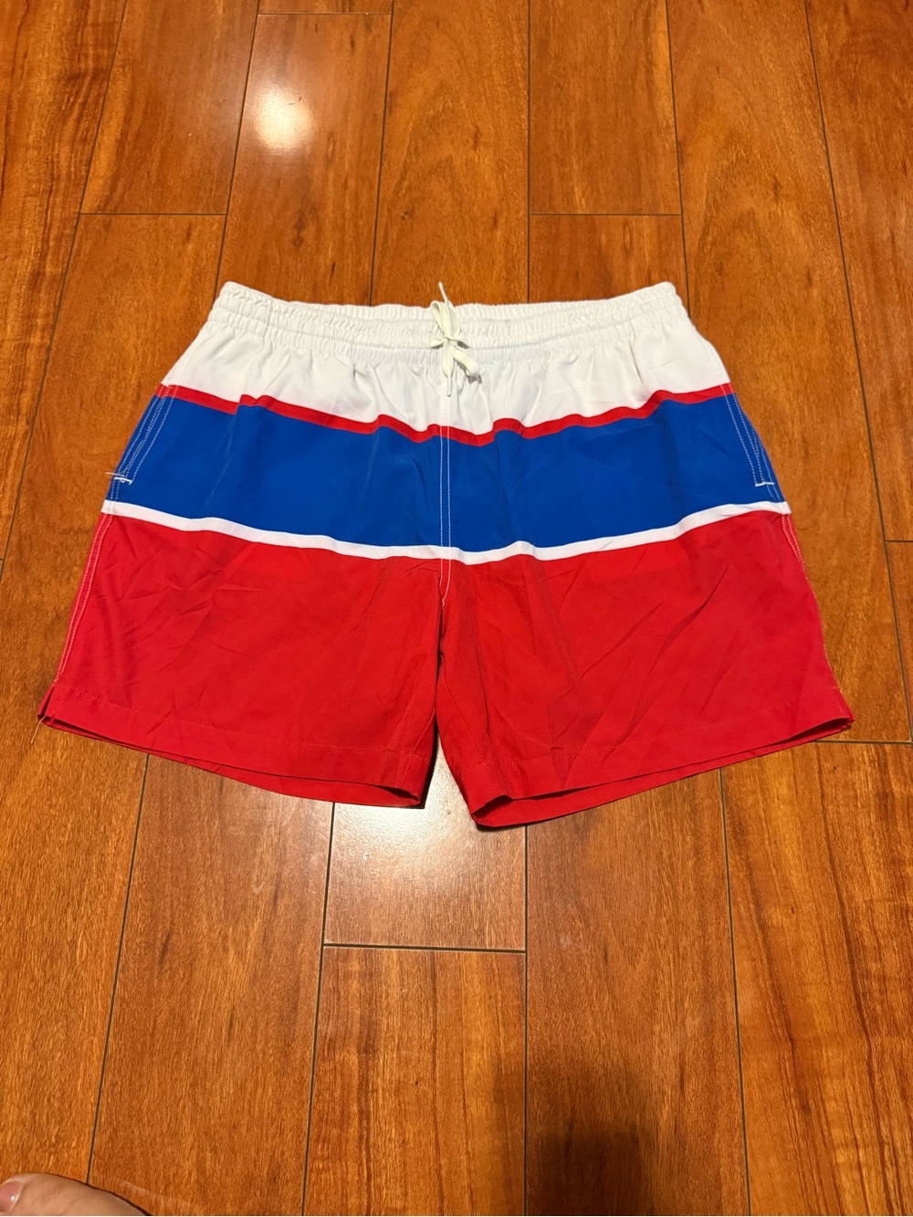 chubbies Red, Blue & White Colorblock Swim Trunks